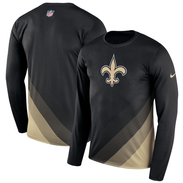 Nike New Orleans Saints Black Sideline Legend Prism Performance Long Sleeve T-Shirt