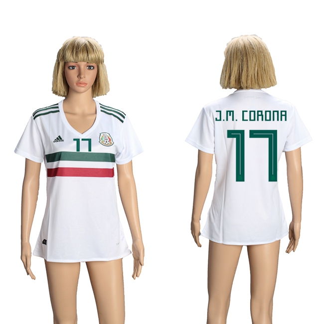2018 World Cup Mexico #17 J.M. Cordna Away Womens Jersey