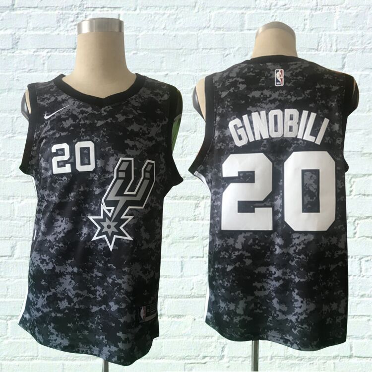 NBA San Antonio Spurs #20 Ginobili Black NewJersey