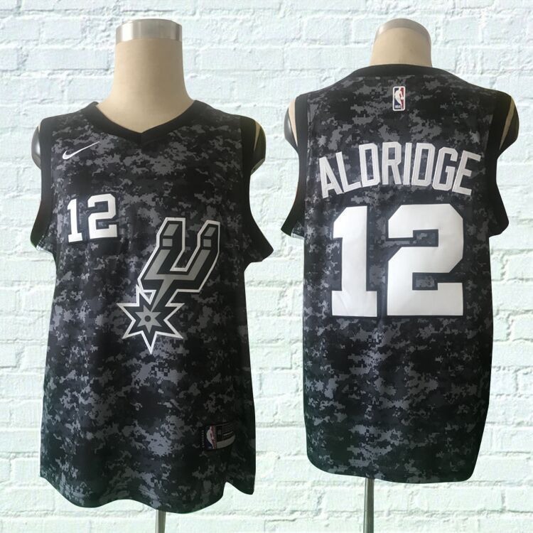NBA San Antonio Spurs #12 Aldridge Black NewJersey