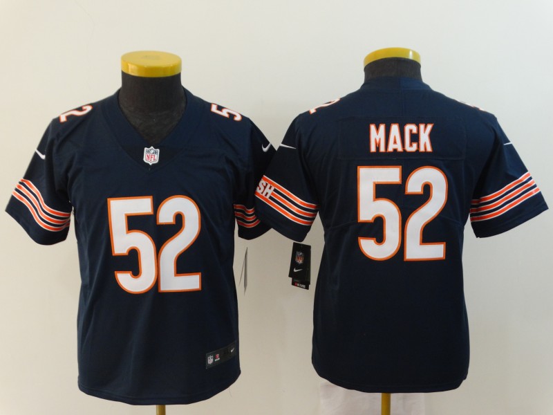 Kids NFL Chicago Bears #52 Mack Blue Vapor Jersey