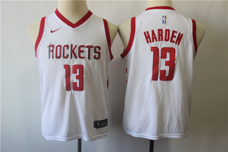 Kids NBA Houston rockets #13 Harden White Jersey