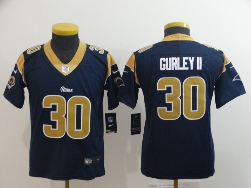 Kids NFL Los Angeles Rams #30 Gurley II Blue Vapor Limited Jersey