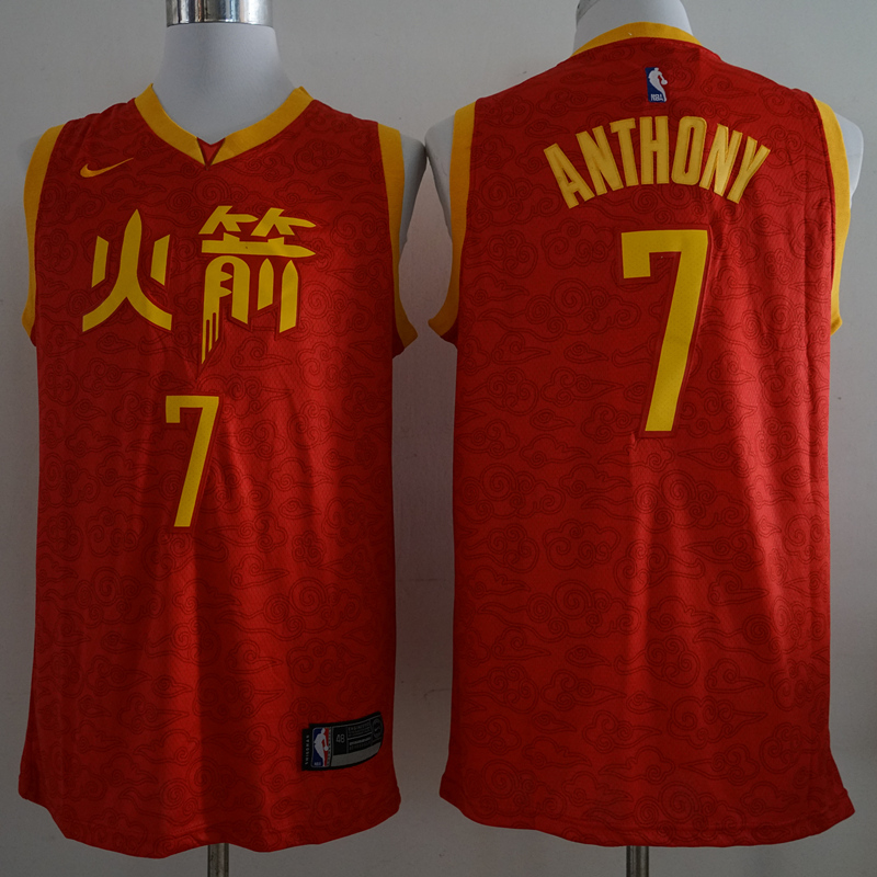 NBA Houston Rockets #7 Anthony Red Game Jersey