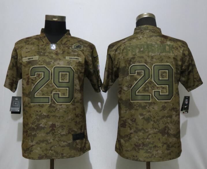 Women New Nike Miami Dolphins 29 Fitzpatrick Nike Camo Salute to Service Limited Jersey