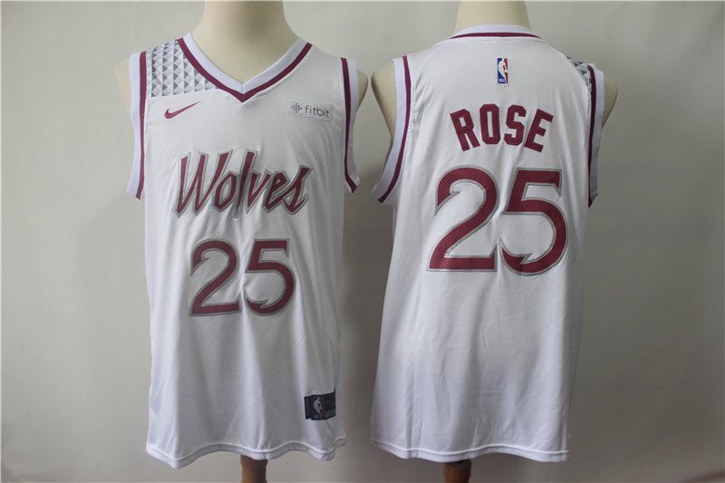 NBA Minnesota Timberwolves #25 Rose White Game Jersey  