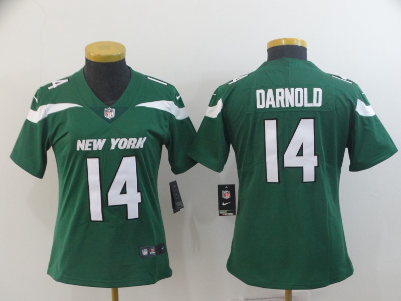Womens NFL New York Mets #14 Darnold Green Vapor Limited Jersey