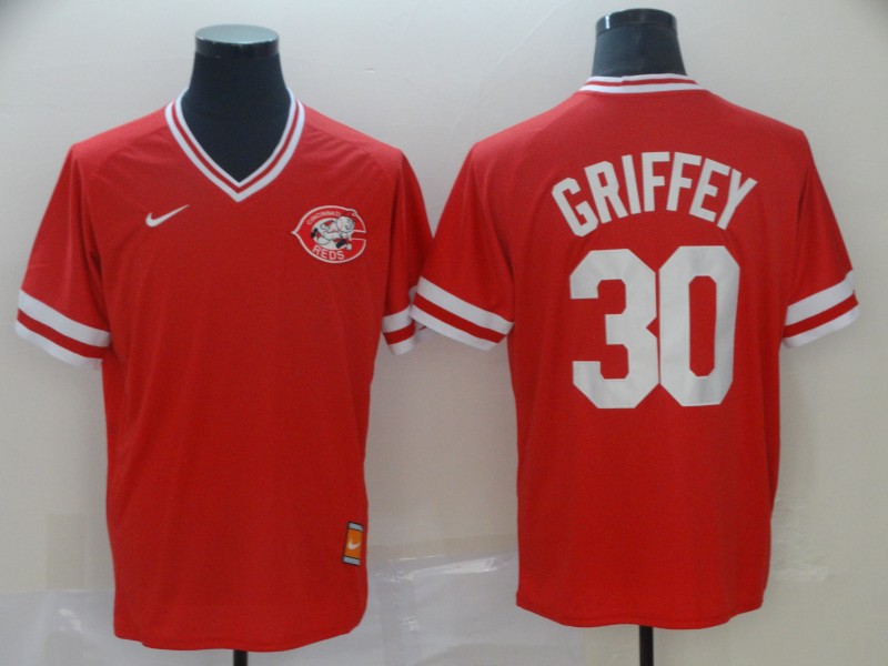 Nike Cincinnati Reds #30 Griffey Cooperstown Collection Legend V-Neck Jersey