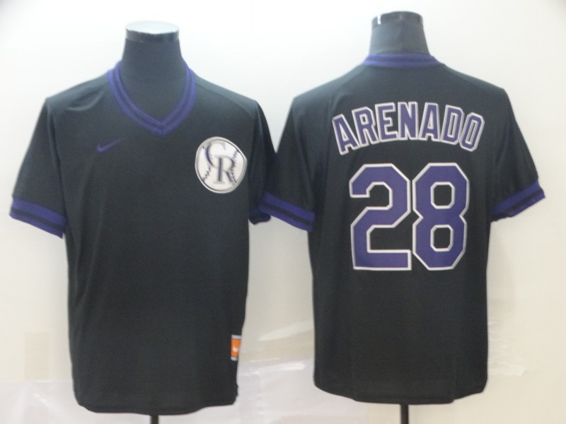 MLB Colorado Rockies #28 Arenado Cooperstown Collection Legend V-Neck Jersey