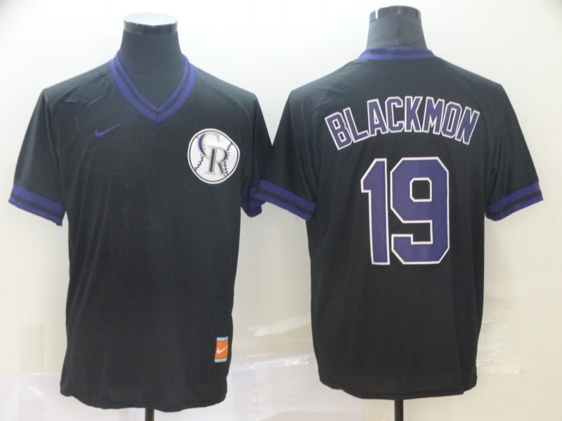 MLB Colorado Rockies #19 Blackmon Cooperstown Collection Legend V-Neck Jersey