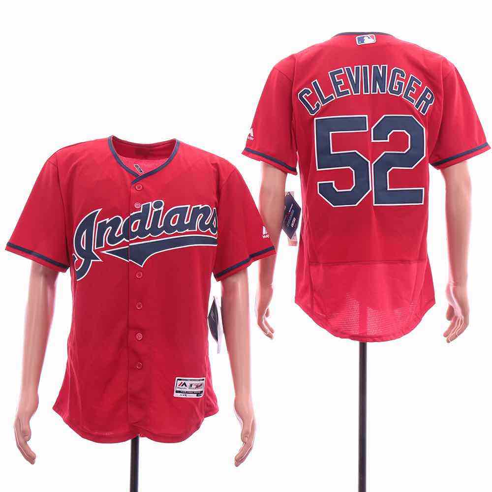 MLB Cleveland Indians #52 Clevinger Red Elite Jersey