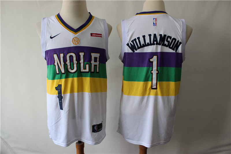 NBA New Orleans Hornets #1 Williamson White Game Jersey