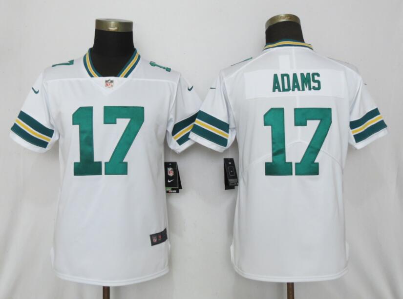 Women Nike Green Bay Packers #17 Adams White Vapor Jersey