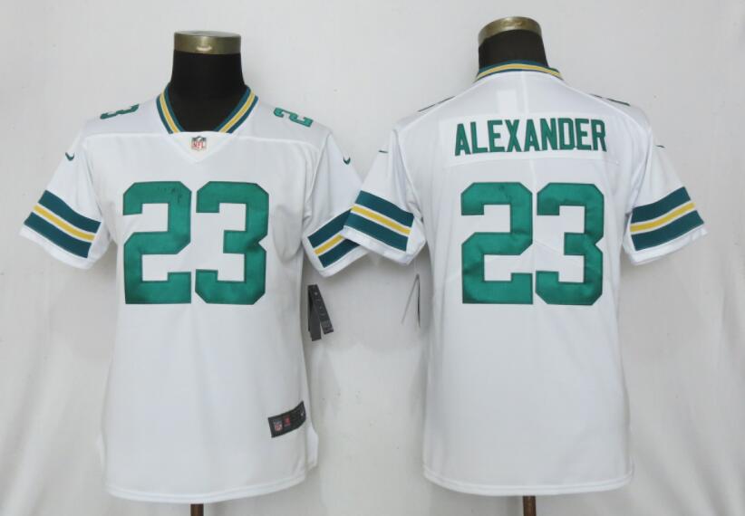 Women Nike Green Bay Packers #23 Alexander White Vapor Jersey