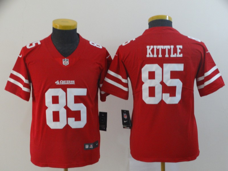 Kids NFL San Francisco 49ers #85 Kittle Red Limited Jersey