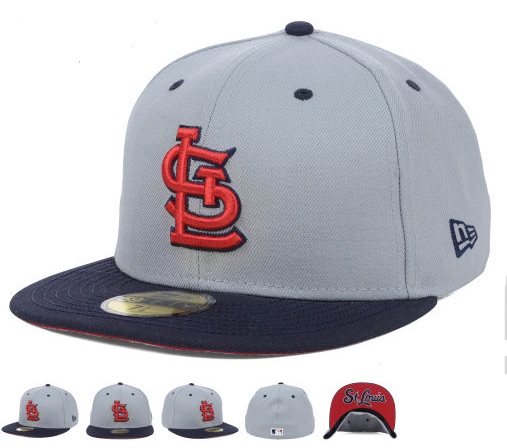 MLB St. Louis Cardinals Grey Fitted Hats--6