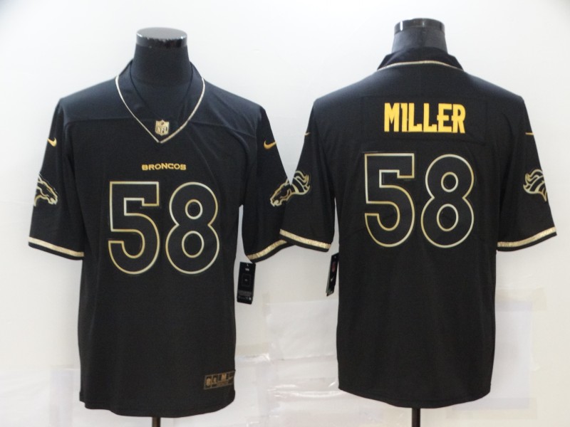 NFL Denver Broncos #58 Miller Black Throwback New Limited Jersey
