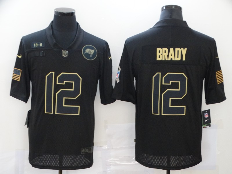 NFL Tampa Bay Buccaneers #12 Brady Black Salute to Service Jersey