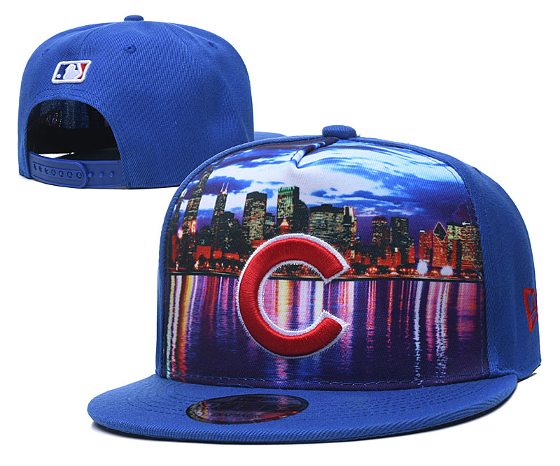 MLB Chicago Cubs Blue Snapback Hats--YD