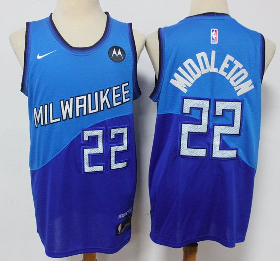 NBA Milwaukee Bucks #22 Middleton BLue Jersey