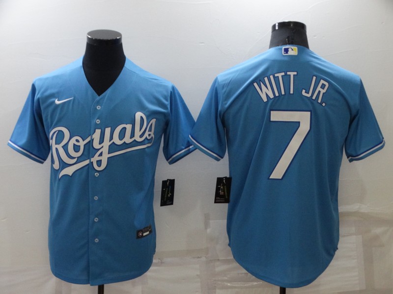 MLB Kansas City Royals #7 Witt JR. Blue Jersey