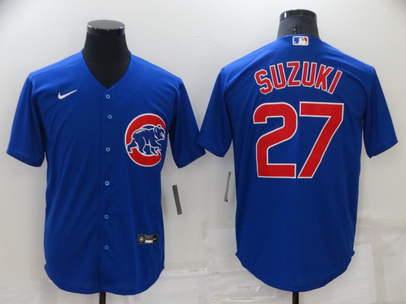MLB Chicago Cubs #27 Suzuki Blue Game Jersey