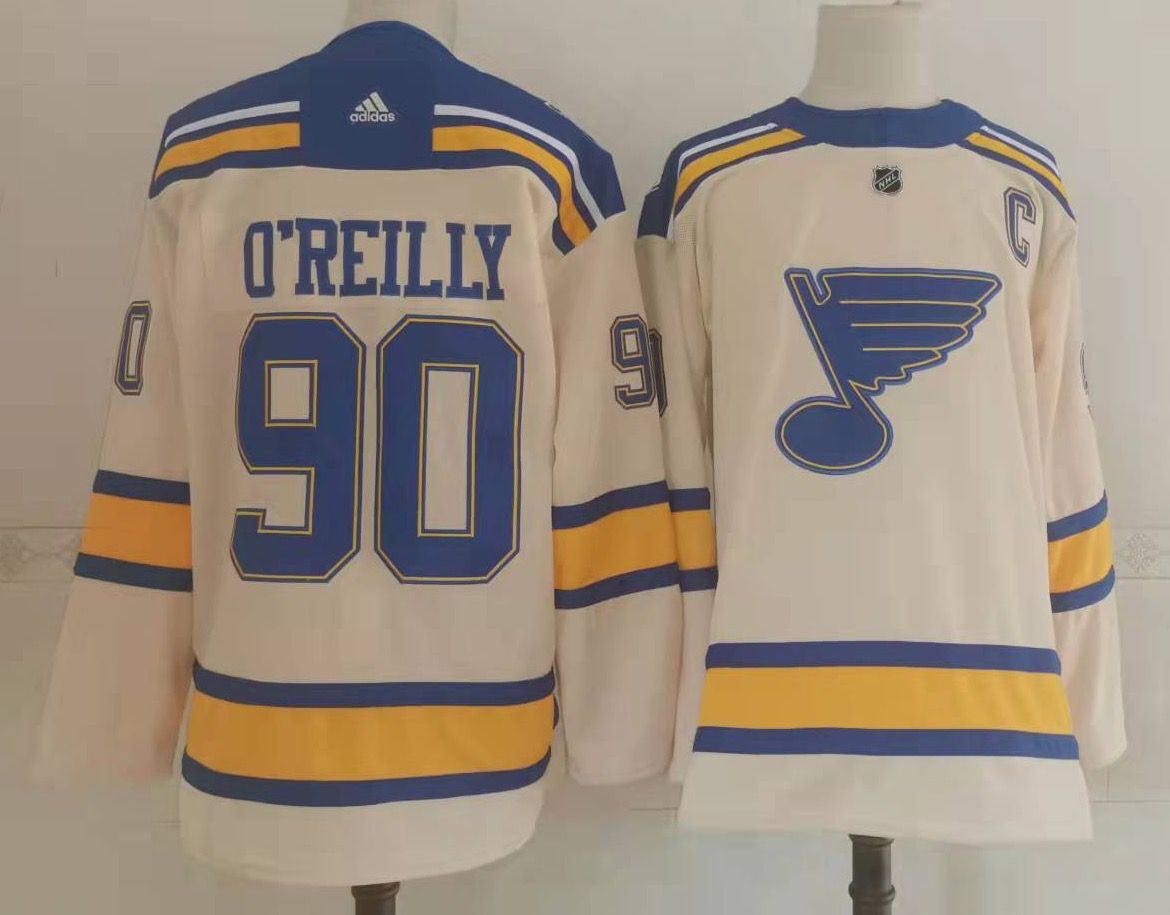 NHL St.Louis Blues #90 oreilly Cream Jersey