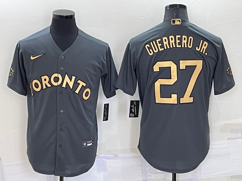MLB Toronto Blue Jays #27 Guerrero JR. Grey All Star Jersey