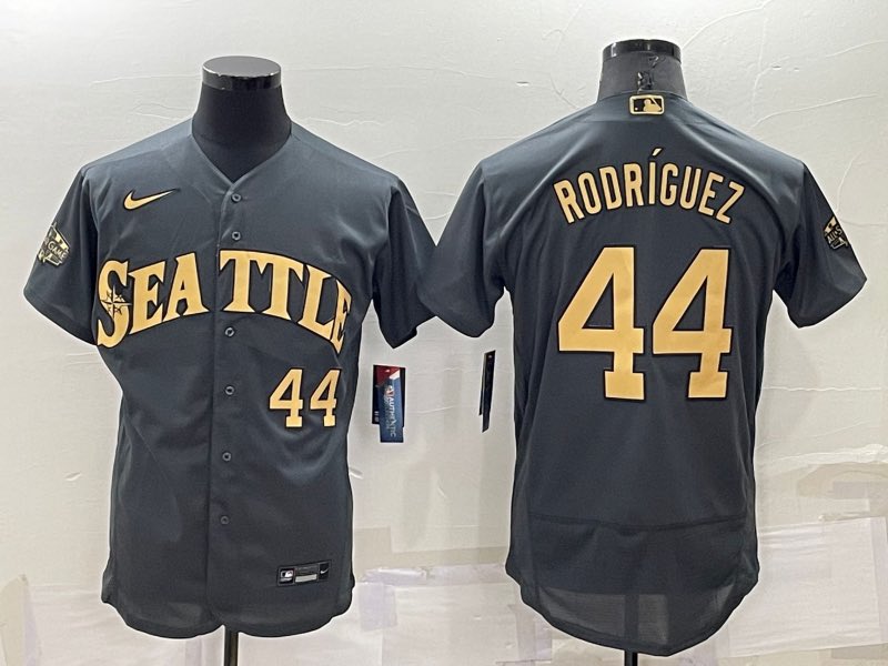 MLB Seattle Mariners #44 Rodriguez Grey Elite Jersey
