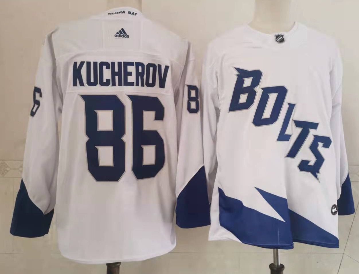 NHL NHL Tampa Bay Lightning #86 Kucherov White Adidas Jersey