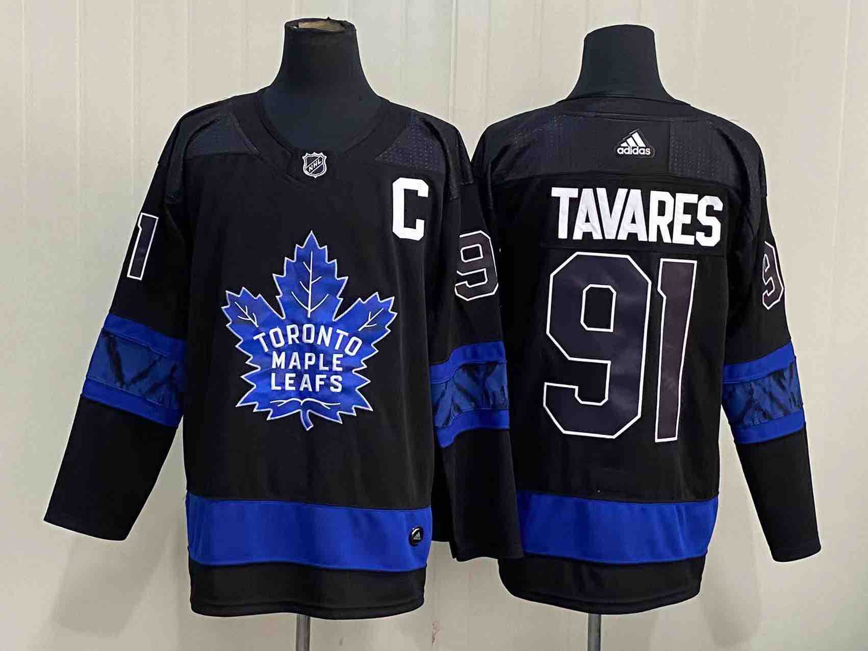 NHL Toronto Maple leafs #91 Tavares Black Jersey
