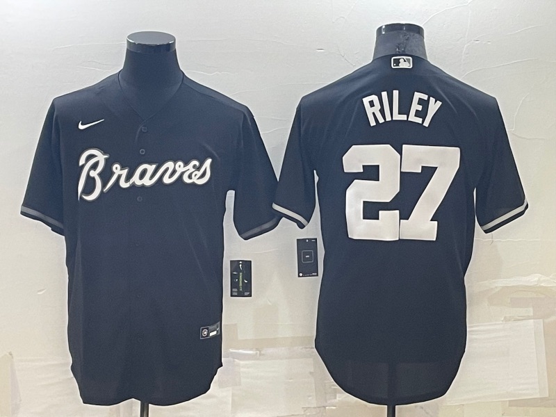 MLB Atlanta Braves #27 Riley Blue Pullover Jersey