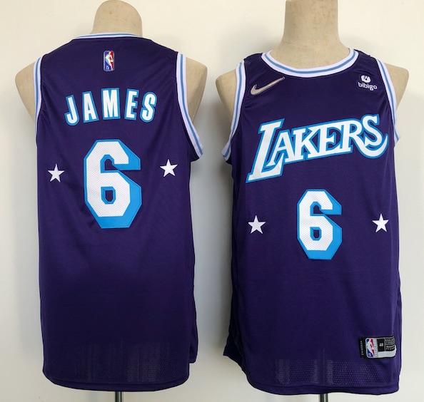 NBA Los Angeles Lakers #6 James Purple Jersey