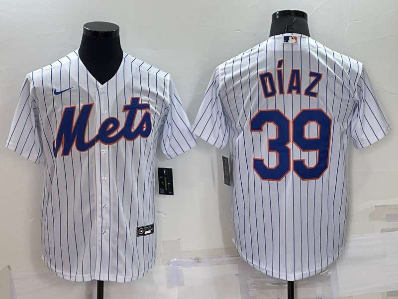 MLB New York Mets #39 DIAZ White Game Jersey