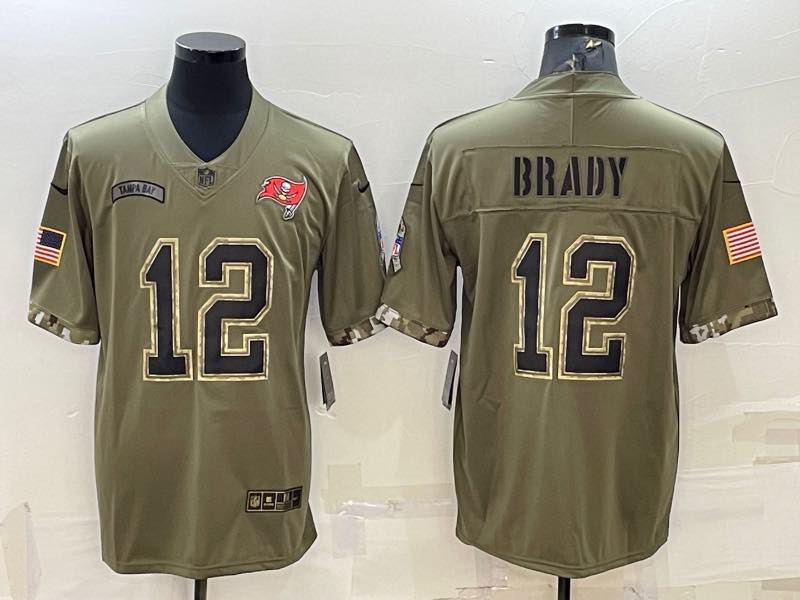 NFL Tampa Bay Buccaneers #12 Brady Salute to Service Jersey