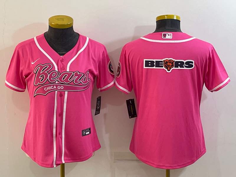 Womens NFL Chicago Bears Pink Joint-design Jersey
