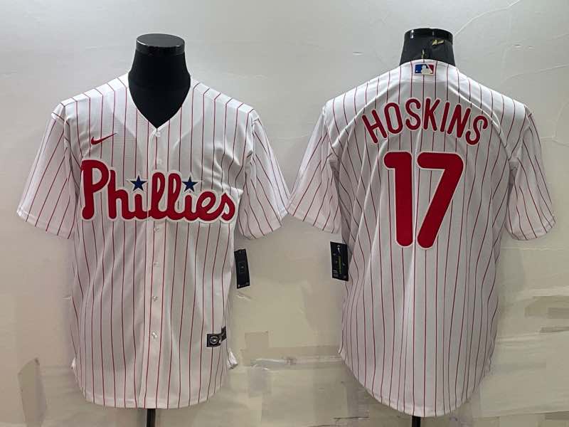 MLB Philadelphia Phillies #17 Hoskins White Game Jersey
