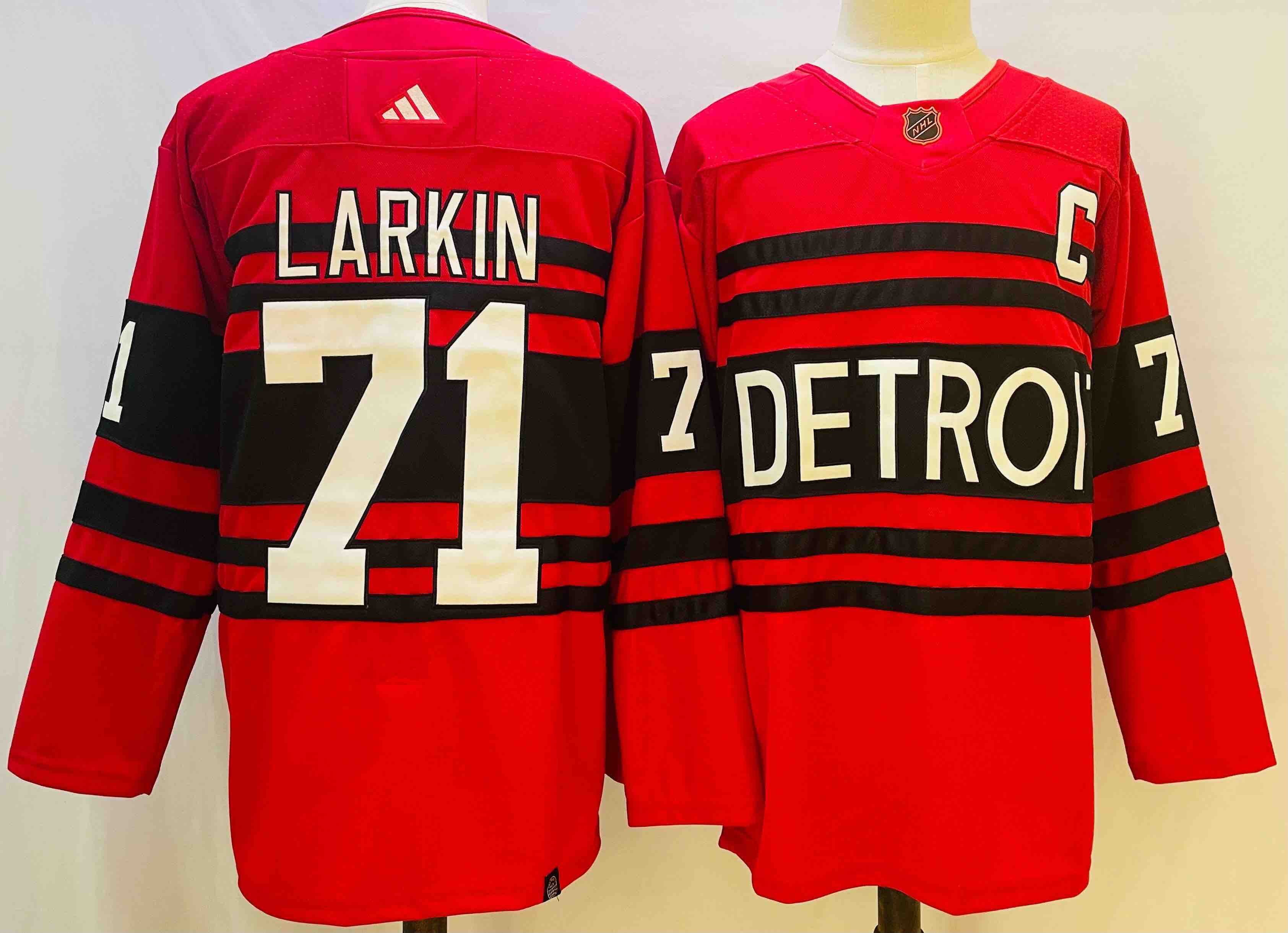 NHL Detroit Red Wings #71 Larkin Red Jersey