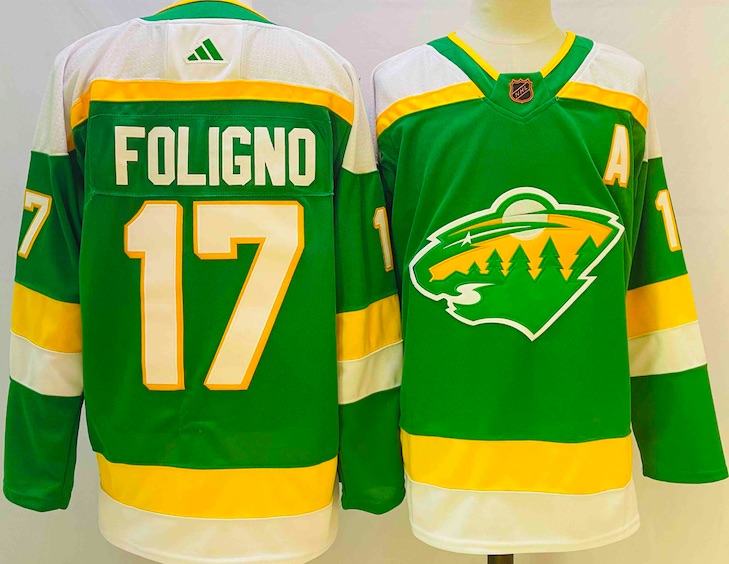 Adidas NHL Minnesota Wild #17 Foligno Green Jersey