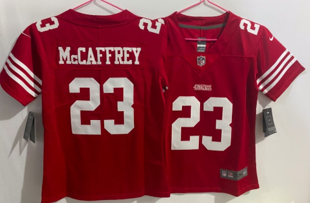 Kids NFL San Francisco 49ers #23 McCaffrey Red Jersey