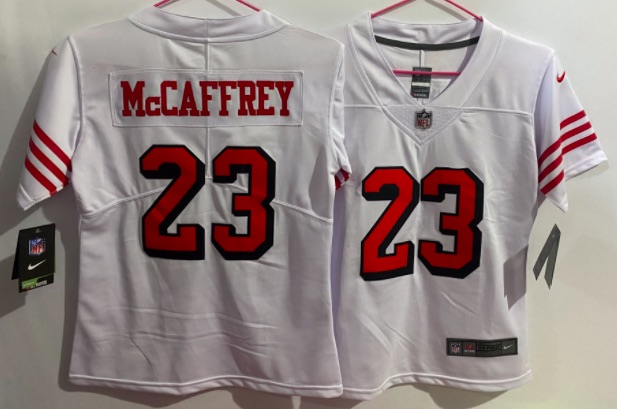 Kids NFL San Francisco 49ers #23 McCaffrey White Jersey