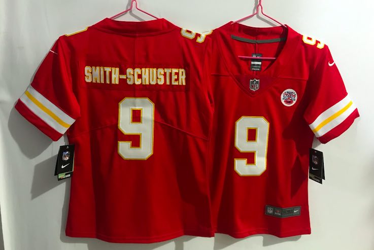 Kids NFL Kansas City chiefs #9 Smith-Schuster Red Jersey