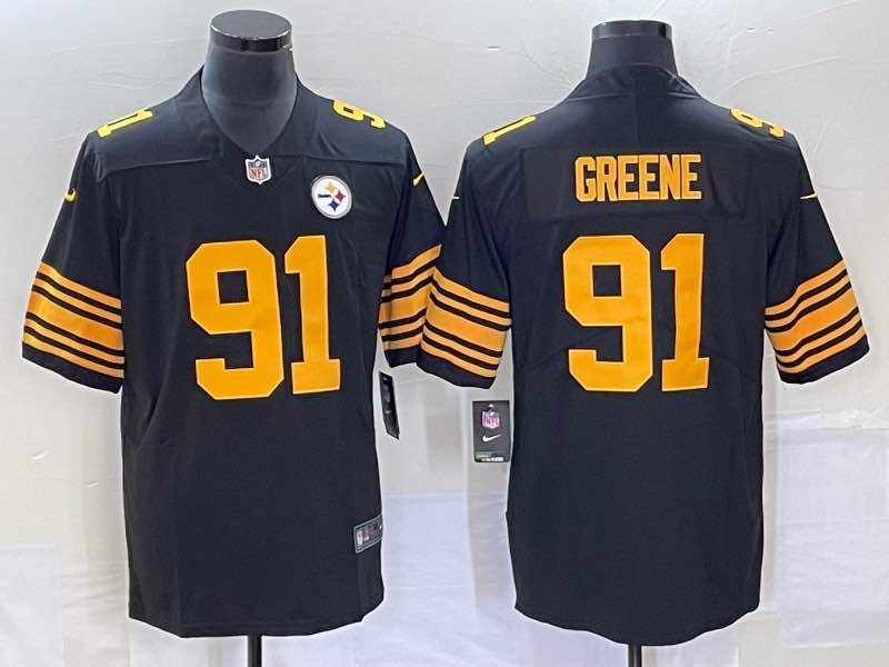 NFL Pittsburgh steelers #91 Greene Black Vapor Limited Jersey