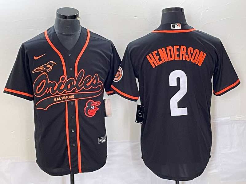 MLB Baltimore Orioles #2 Henderson  Black Jersey