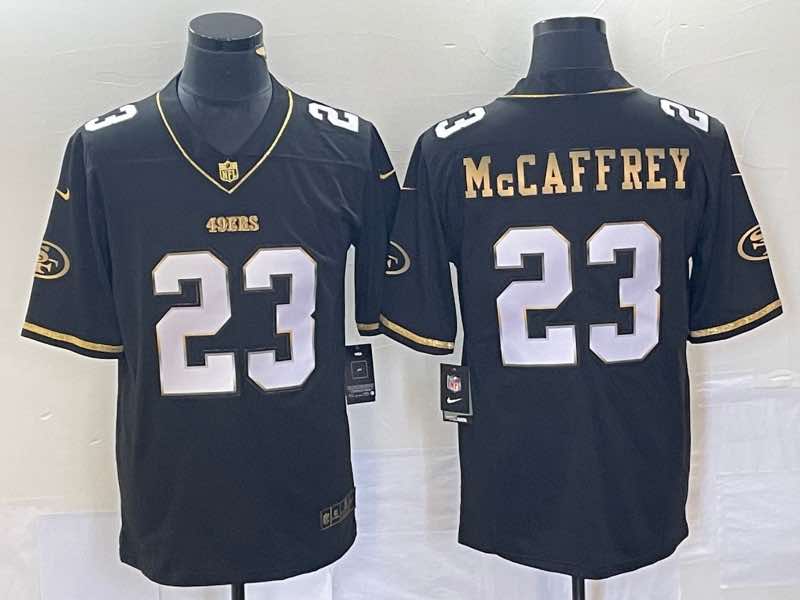 NFL San Francisco 49ers #23 McCaffrey black gold Jersey