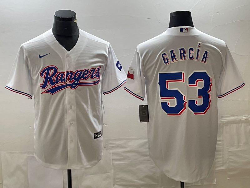 MLB Texas Rangers #53 Garcia White game Jersey