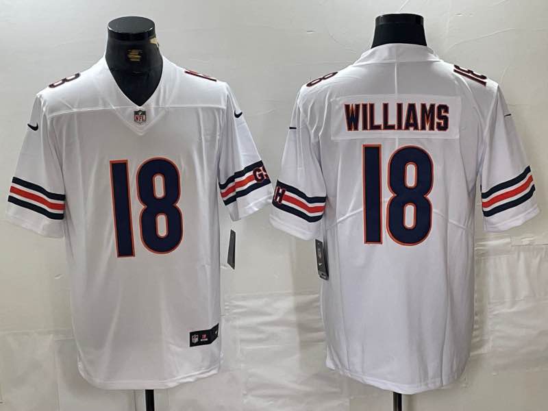 NFL Chicago Bears #18 Williams White Jersey