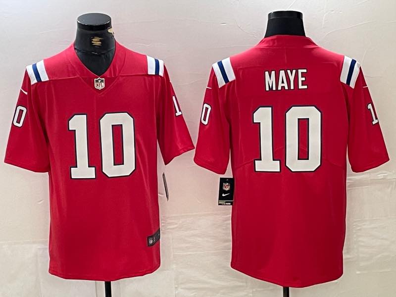 NFL New England Patriots #10 Maye Red Limited Jersey 