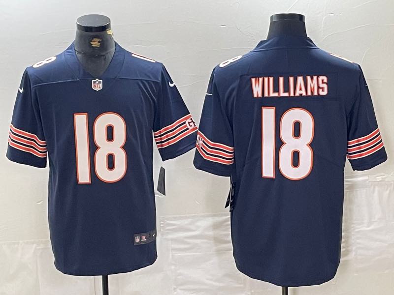 NFL Chicago Bears #18 Williams Blue Jersey