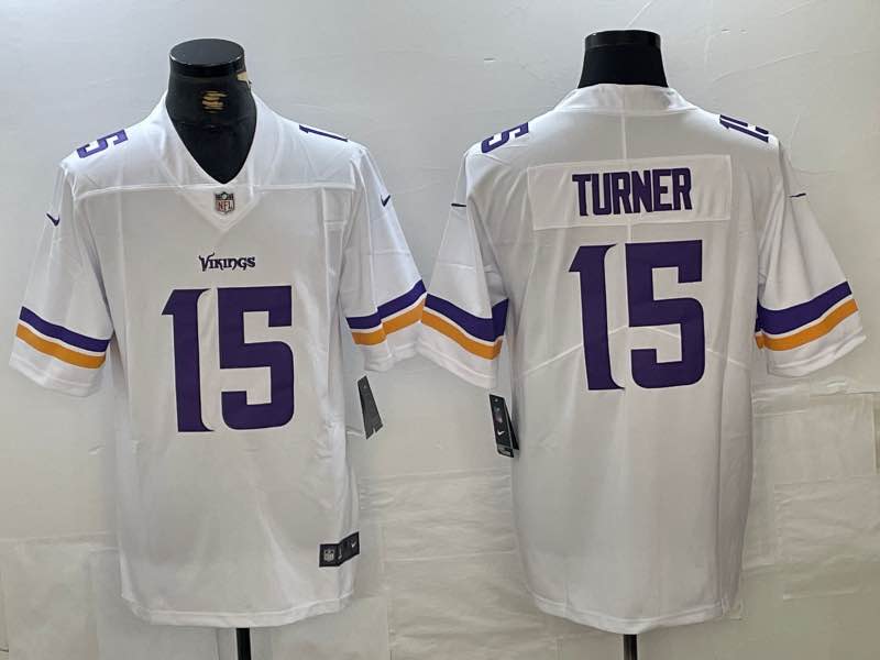 NFL Minnesota Vikings #15 Turner White Jersey